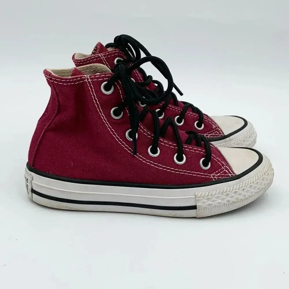 Converse All Star Red High-Top Sneakers with Black Laces kids size 11